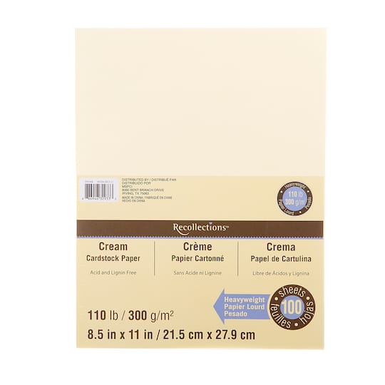 6 Packs: 100 ct. (600 total) Cream Heavyweight 8.5" x 11" Cardstock Paper by Recollections™
